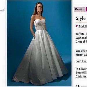 NWT ALFRED ANGELO BALL GOWN WITH BOW STYLE 2119